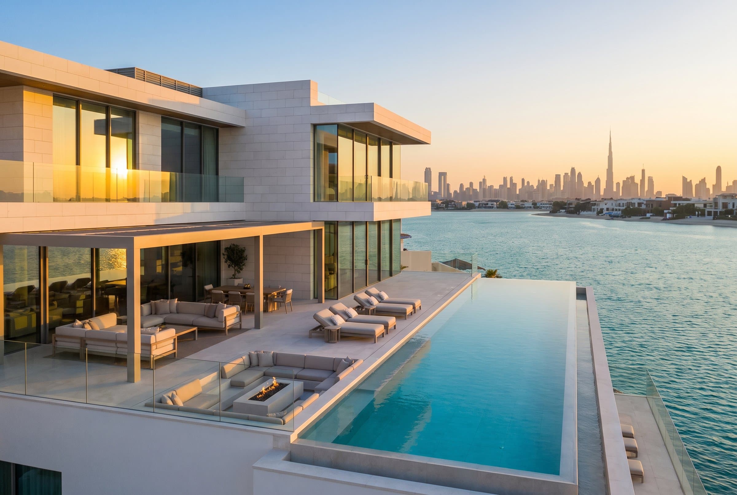Renovated waterfront villa with pool deck